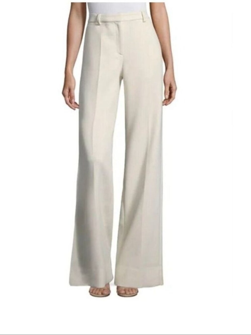 TORY BURCH TROUSER THOMAS CREAM IVORY HIGH RISE WIDE LEG DRESS PANTS Size 6